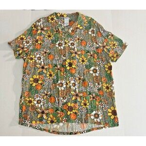 Walt Disney World 50th Anniversary Vault Orange Bird Hawaiian Tiki Shirt Sz 2XL